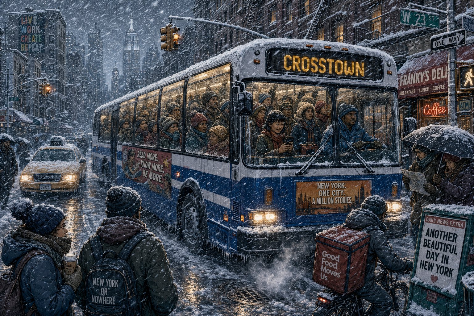 New York City crosstown bus